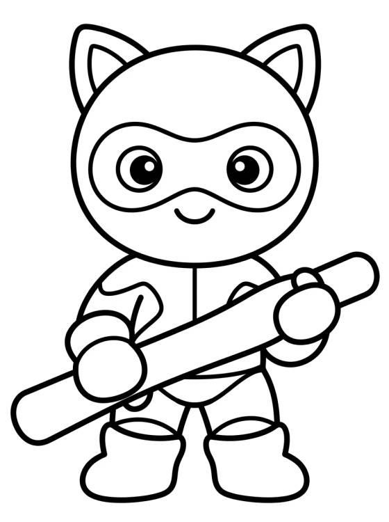 Desenho de Cute Cat Noir Kawaii Style para colorir e imprimir grátis