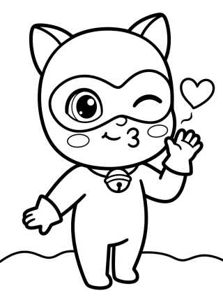 Desenho de Cat Noir Blowing a Kiss para colorir e imprimir grátis