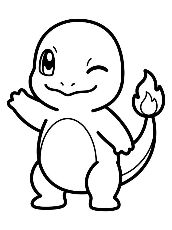 Desenho de Happy Waving Charmander para colorir e imprimir grátis