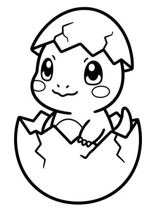 Desenho de Baby Charmander with Egg Shell para colorir e imprimir grátis
