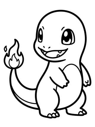 Desenho de Charmander Playing with Flames para colorir e imprimir grátis