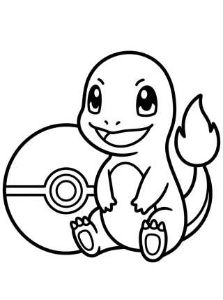 Desenho de Charmander with Poké Ball para colorir e imprimir grátis