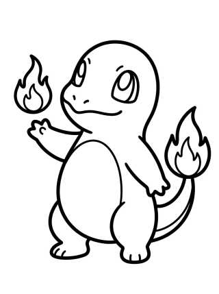 Desenho de Charmander and Little Flame para colorir e imprimir grátis