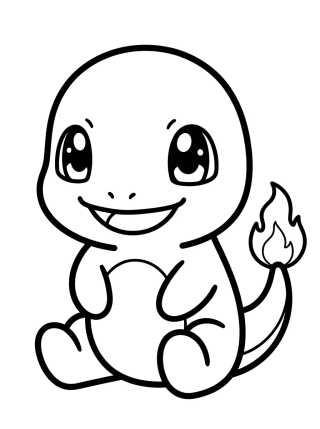 Desenho de Cute Smiling Charmander para colorir e imprimir grátis