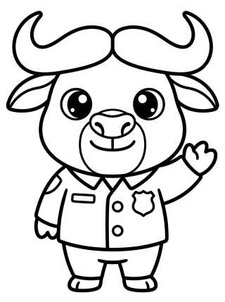 Desenho de Chibi Chief Bogo Waving para colorir e imprimir grátis