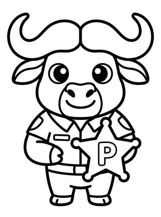 Desenho de Chief Bogo with Police Badge para colorir e imprimir grátis
