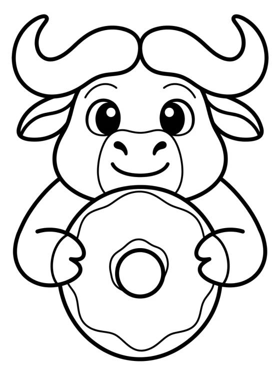 Desenho de Chief Bogo with a Donut para colorir e imprimir grátis