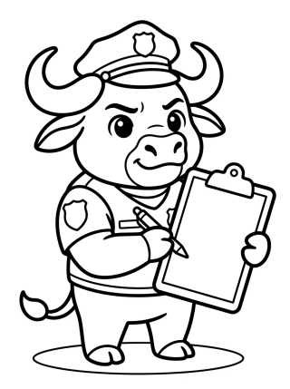 Desenho de Chief Bogo Writing on Clipboard para colorir e imprimir grátis