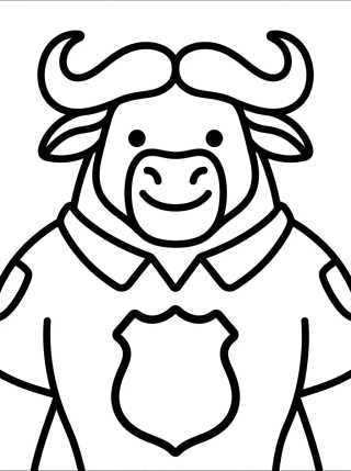 Desenho de Smiling Chief Bogo with Badge para colorir e imprimir grátis