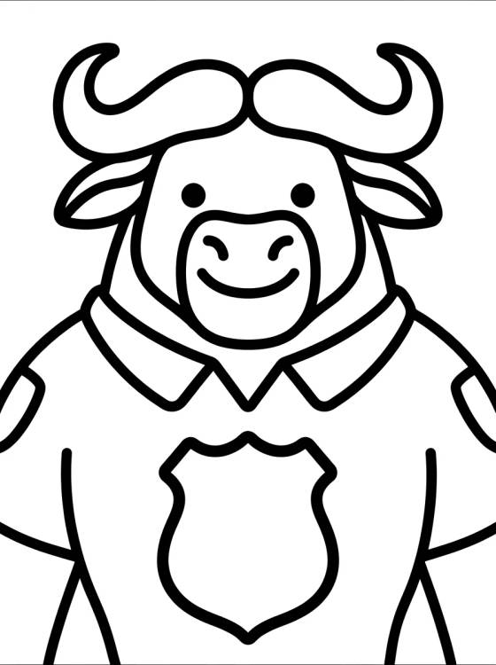Desenho de Smiling Chief Bogo with Badge para colorir e imprimir grátis