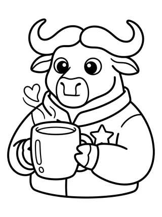 Desenho de Chief Bogo Drinking Coffee para colorir e imprimir grátis