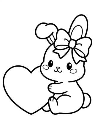 Desenho de Baby Bunny with a Bow para colorir e imprimir grátis