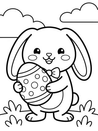 Desenho de Easter Bunny para colorir e imprimir grátis
