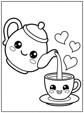 Coleção de desenhos para colorir: Kawaii Cute Kitchen