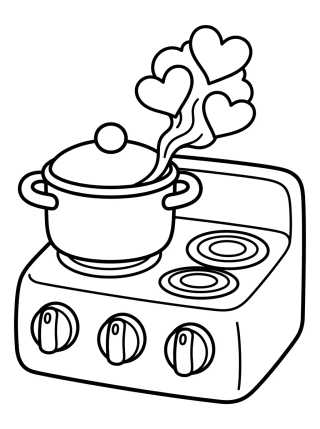 Desenho de Magic Toy Stove and Pot para colorir e imprimir grátis