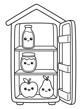 Desenho de Sweet Fridge Full of Faces para colorir e imprimir grátis