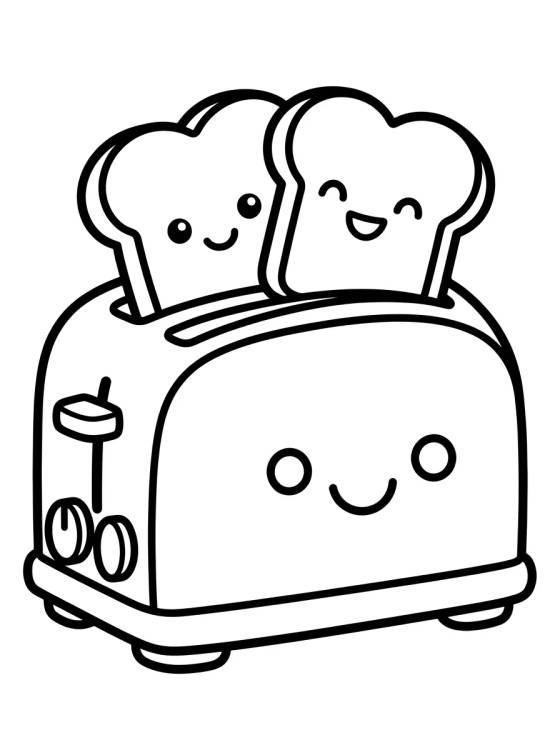 Desenho de Happy Toaster and Toast Friends para colorir e imprimir grátis