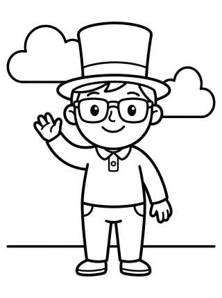Desenho de Dan Waving Happily para colorir e imprimir grátis