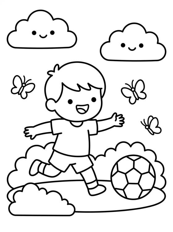 Desenho de Dan Playing Ball para colorir e imprimir grátis