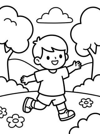 Desenho de Dan Playing at the Park para colorir e imprimir grátis