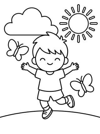 Desenho de Dan Playing at the Park para colorir e imprimir grátis