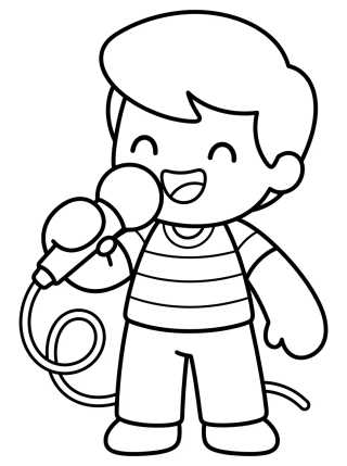 Desenho de Dan Singing with Microphone para colorir e imprimir grátis