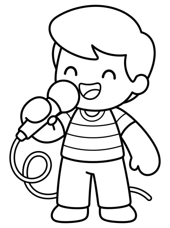 Dan Singing with Microphone para colorir Desenho de Dan Singing with Microphone para colorir e imprimir grátis