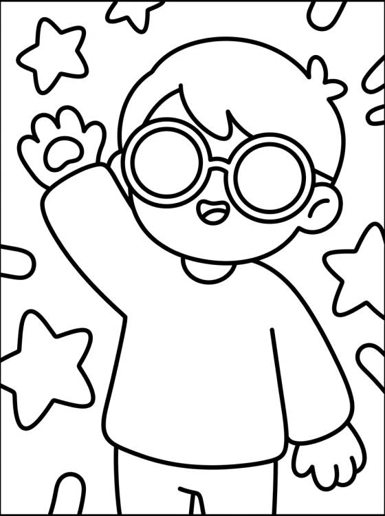 Desenho de Dan Wearing Sunglasses para colorir e imprimir grátis