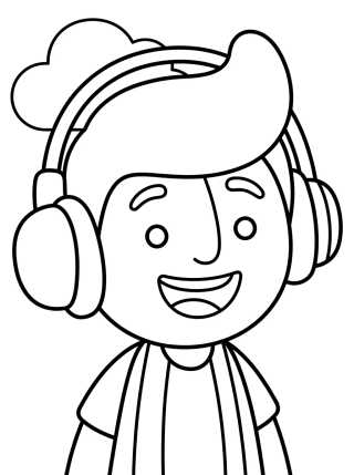 Desenho de Dan with His Headphones para colorir e imprimir grátis