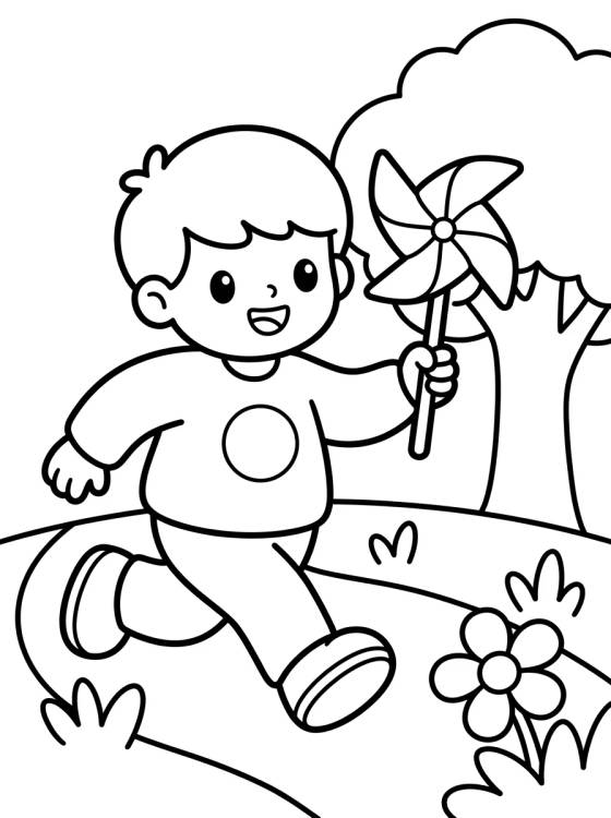 Desenho de Dan Running in the Park para colorir e imprimir grátis