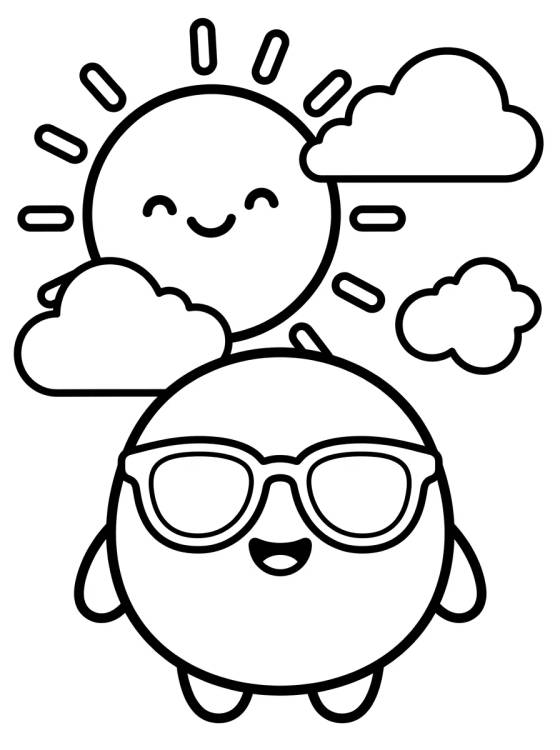 Desenho de Dan Wearing Sunglasses in the Sun para colorir e imprimir grátis