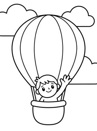 Desenho de Dan and the Magic Balloon para colorir e imprimir grátis