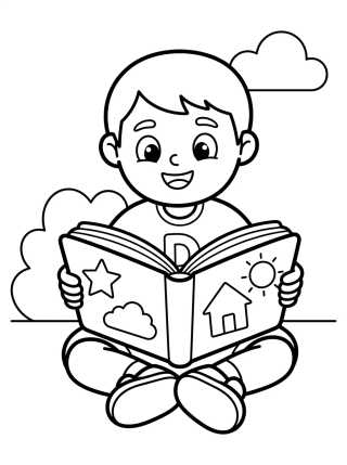 Desenho de Dan Reading a Book para colorir e imprimir grátis
