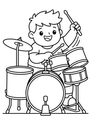 Desenho de Dan Playing the Drums para colorir e imprimir grátis