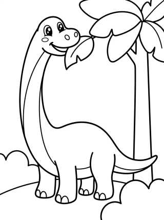 Desenho de Friendly Brachiosaurus para colorir e imprimir grátis