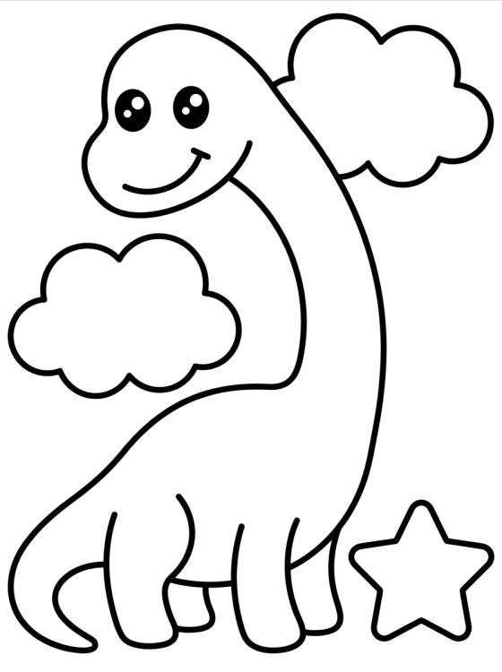 Desenho de Friendly Brachiosaurus para colorir e imprimir grátis