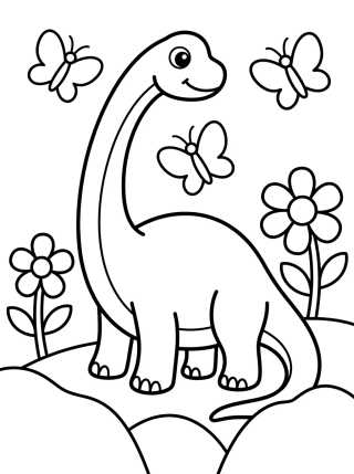 Desenho de Long-Neck Brachiosaurus para colorir e imprimir grátis