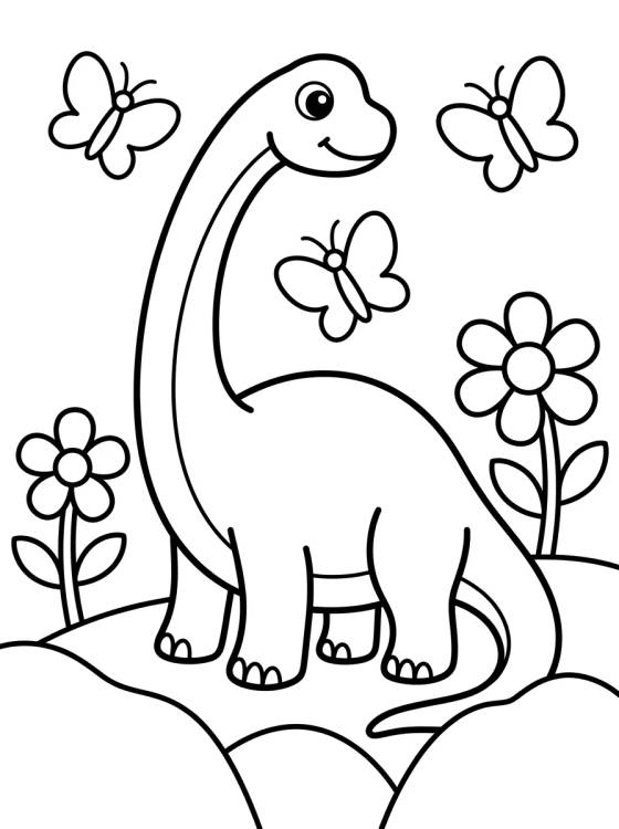 Desenho de Long-Neck Brachiosaurus para colorir e imprimir grátis