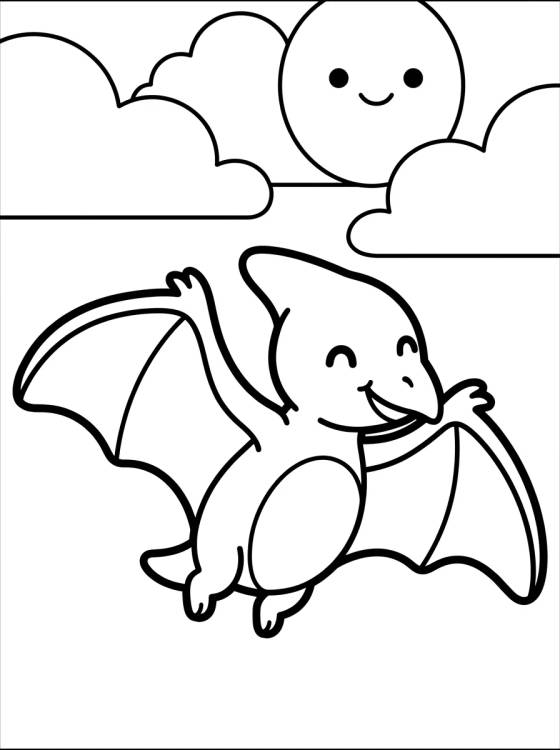 Desenho de Baby Pterodactyl para colorir e imprimir grátis