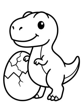 Desenho de Cute Baby T-Rex para colorir e imprimir grátis