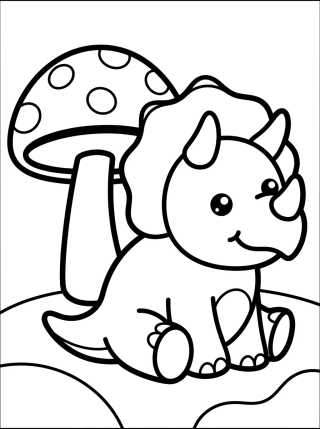 Desenho de Playful Little Triceratops para colorir e imprimir grátis