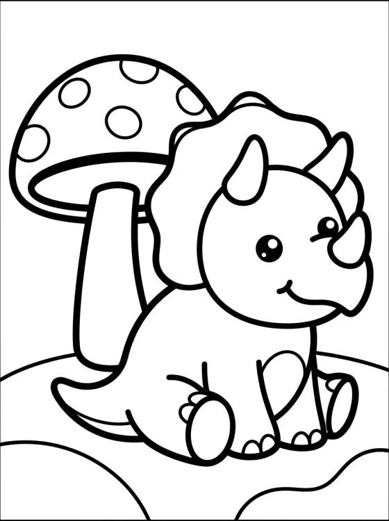 Desenho de Playful Little Triceratops para colorir e imprimir grátis
