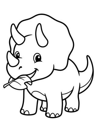 Desenho de Smiling Triceratops para colorir e imprimir grátis