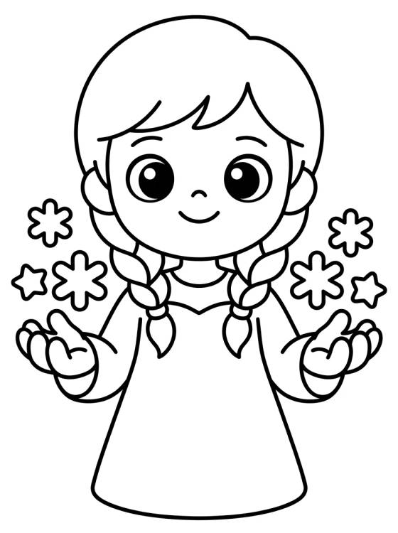 Desenho de Young Elsa with Magic para colorir e imprimir grátis