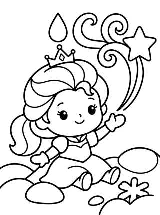 Desenho de Baby Ice Queen Elsa para colorir e imprimir grátis