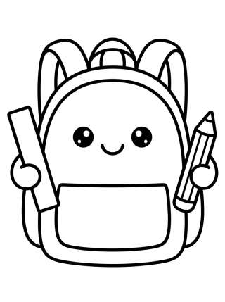 Coleção de desenhos para colorir: Kawaii School Supplies and Stationery
