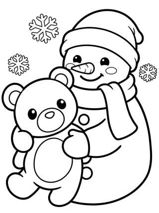 Desenho de Winter Season Snowman para colorir e imprimir grátis