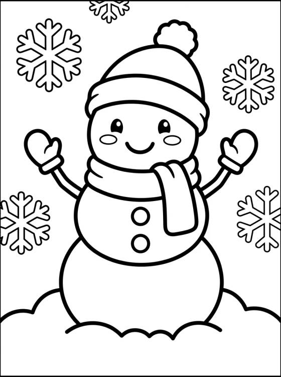 Desenho de Snowman in Winter para colorir e imprimir grátis
