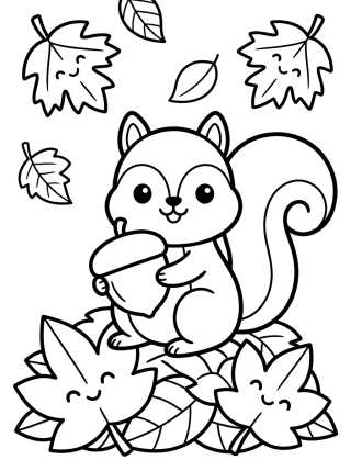 Desenho de Cozy Autumn Leaves para colorir e imprimir grátis