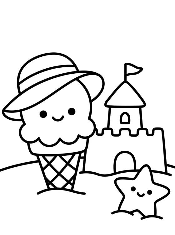 Summer Fun at the Beach para colorir Desenho de Summer Fun at the Beach para colorir e imprimir grátis